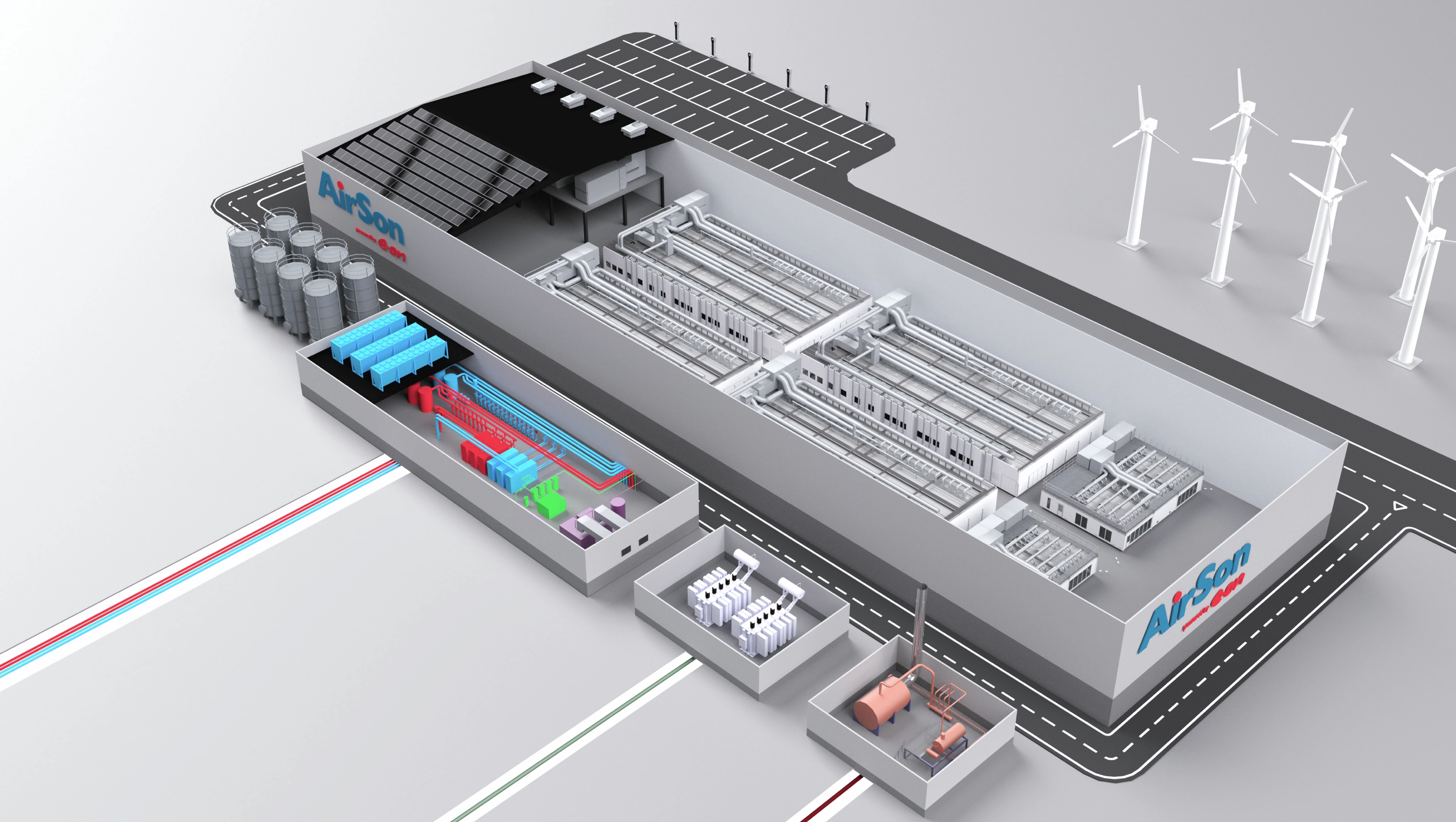 3D drawing of a complete industry plant